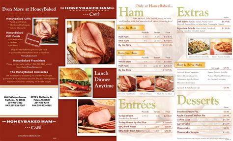 honeybaked ham bakersfield|HoneyBaked Ham Menu in Bakersfield CA 93309